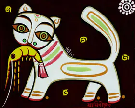 Roy, Jamini (Artist). Untitled (Cat with Shrimp), n.d. | Painting