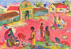 Souza, F.N. (Artist). Untitled (Village Scene In Goa), n.d. | Painting