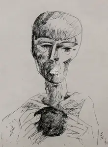 Hore, Somnath (Artist). Untitled, 1981 | Drawing