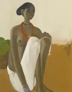 Prabha, B. (Artist). Untitled (Adivasi Woman), 1982 | Painting