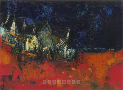 Raza, S.H. (Artist). Terre Rouge, 1957 | Painting