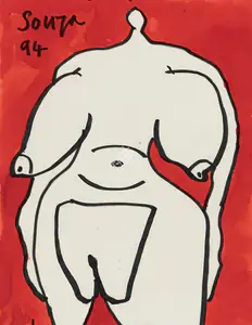 Souza, F.N. (Artist). Untitled (Woman), 1994 | Painting