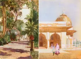 Bombay School (Artist). Palace Courtyard, n.d. | Painting