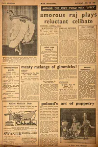 Amorous Raj Plays Reluctant Celibate. In <i>Blitz - India's Greatest Weekly.</i> p. 18. Bombay: R.K. Karanjia, 30 July 1960 | Film Review | CinemaEducation | 00142632