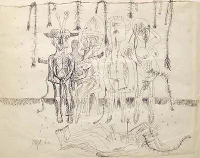 Souza, F.N. (Artist). Untitled, 1962 | Drawing
