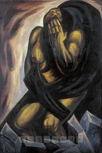 Gujral Satish Artist Condemned Oil on board 1957 Painting FineArts 00376631