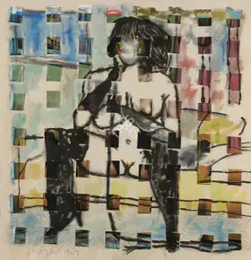 Souza, F.N. (Artist). Untitled (Seated Nude), 1967 | Collage