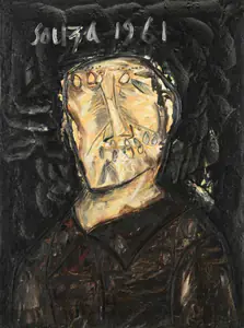 Souza, F.N. (Artist). Portrait of a Man, 1961 | Painting