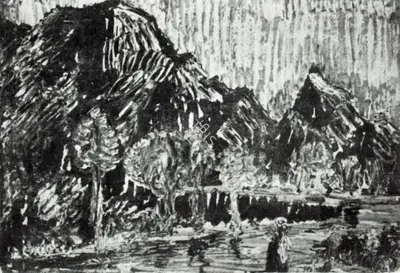 Gopal, Ram (Artist). Red Landscape, n.d. | Painting