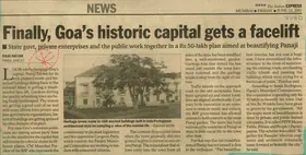 Nayak, Raju (Reporter). Finally, Goa's Historic Capital Gets a Facelift, 13 June 2003 | Newspaper Clipping | 00851937