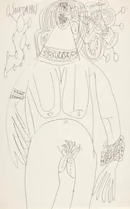 Souza, F.N. (Artist). Untitled (Woman), 1961 | Drawing