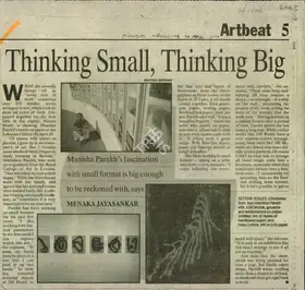 Quraishi, Mustafa (Photographer). Thinking Small, Thinking Big, 20 April 2000 | Newspaper Clipping | 00851990