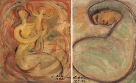 Ash, Gobardhan (Artist). Mother & Child Playing, 1983 | Painting