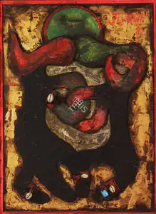 Gujral, Satish (Artist). Burnt Wood Series, 1989 | Painting