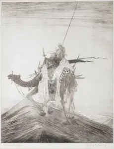 Chughtai, M.A.R. (Artist). End Of The Journey, n.d. | Graphic Art
