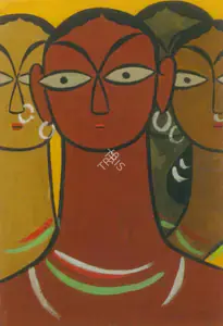 Roy, Jamini (Artist). Three Women, n.d. | Painting
