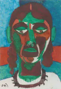 Subramanyan, K.G. (Artist). Head, n.d. | Painting