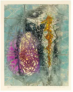 Reddy, Krishna (Artist). Bull and Man, 1957 | Graphic Art