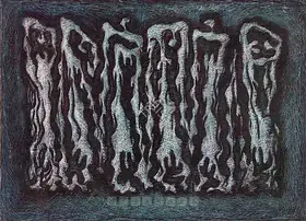 Akhlaq, Zahoor Ul (Artist). Untitled (Group Of Standing Figures), 1963 | Painting