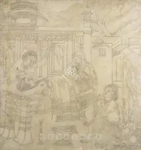 Ukil, Sarada (Artist). Birth Of Buddha, n.d. | Drawing