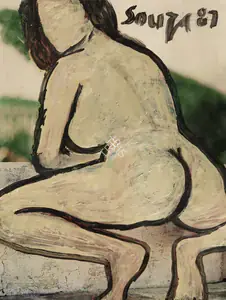 Souza, F.N. (Artist). Untitled (Nude), 1987 | Painting