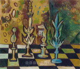 Souza, F.N. (Artist). Still Life, 1965 | Painting