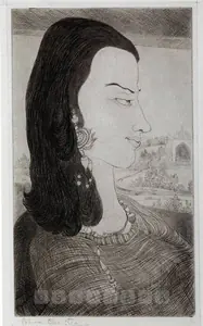 Chughtai, M.A.R. (Artist). Portrait Of A Woman, n.d. | Graphic Art