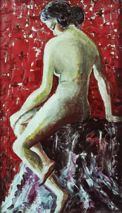 Hebbar, K.K. (Artist). Seated Female Nude, n.d. | Painting
