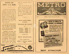 Wood, Sam (Director), Goodbye Mr. Chips, 1939 | Handbill