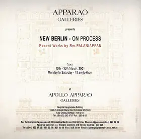 Palaniappan, Rm. (Artist). New Berlin - On Process, 2001 | Solo Exhibition Invitation | 00859431