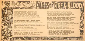 Chattopadhyay, Harindranath (Poet). Pages of Fire & Blood. In <i>Blitz.</i> 13 August 1966 | Poem | 00146013