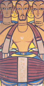 Roy, Jamini (Artist). Five Drummers, n.d. | Painting