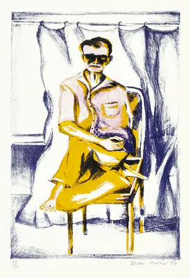 Khakhar, Bhupen (Artist). Untitled (Seated Man), 1974 | Graphic Art