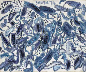 Souza, F.N. (Artist). Volvox a cluster of cells, 1974 | Painting