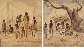 Ash, Gobardhan (Artist). Bengal Famine, 1943 | Painting