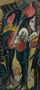 Sen, Sunil Madhav (Artist). Untitled (Women with Pots), n.d. | Painting
