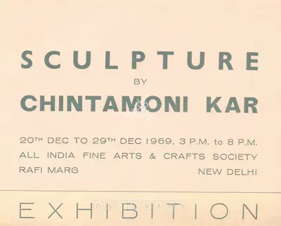 Kar, Chintamoni (Artist). Sculptures by Chintamoni Kar, 1969 | Solo Exhibition Invitation | 00859206