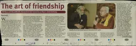 Kaushik, Divya (Reporter). The Art of Friendship, 25 February 2008 | Newspaper Clipping | 00852257