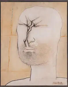 Parekh, Manu (Artist). Untitled (Frowing Man), 1982 | Painting