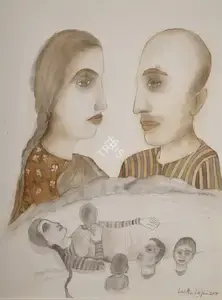 Lajmi, Lalitha (Artist). Man & Woman, 2017 | Painting