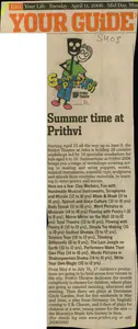 Summer time at Prithvi, 11 April 2006 | Newspaper Clipping