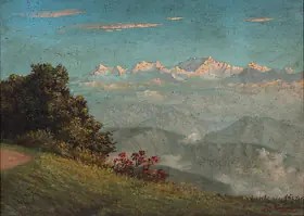 Gangooly, J.P. (Artist). Kangchenjunga From Darjeeling, n.d. | Painting