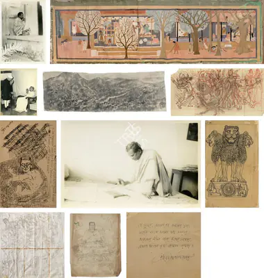 Bose, Nandalal (Artist). A Rare and Highly important collection of artwork, correspondence, documents and ephermera relating to the life and career of Nandalal Bose, n.d. | Painting