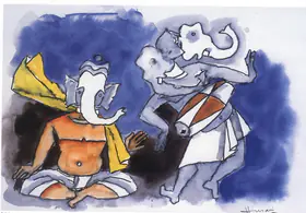 Husain, M.F. (Artist). Ganesha - Gray Flo, n.d. | Painting