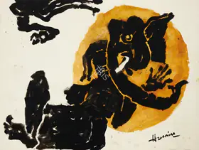 Husain, M.F. (Artist). Ganesha, c. late 1990s | Painting