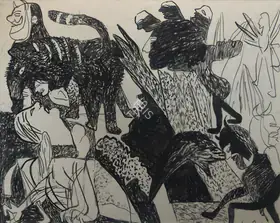 Subramanyan, K.G. (Artist). Compositional Sketch, n.d. | Painting