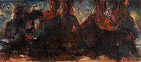 Abedin, Zainul (Artist). Untitled (Group of Figures), 1971 | Painting