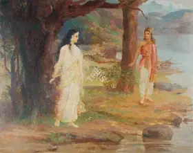 Muller, A.H. (Artist). Shakuntala and Dushyant, n.d. | Painting