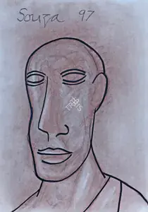 Souza, F.N. (Artist). Untitled (Head of a Man), 1997 | Painting