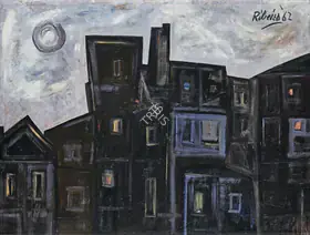 Ribeiro, Lance (Artist). Colossi Against a Bright Sky, 1962 | Painting